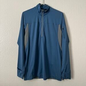 REI Men’s Half Zip Long Sleeve Top Blue Gray Colorblock